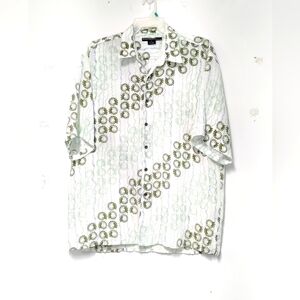 Syllables  shirt button front short sleeve green Size: XXL.